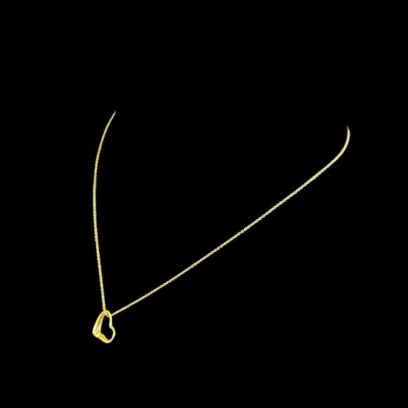 Tiffany and Co Elsa Peretti 16 in Necklace w Open Heart Pendant 18k Yellow Gold - Picture 3 of 13